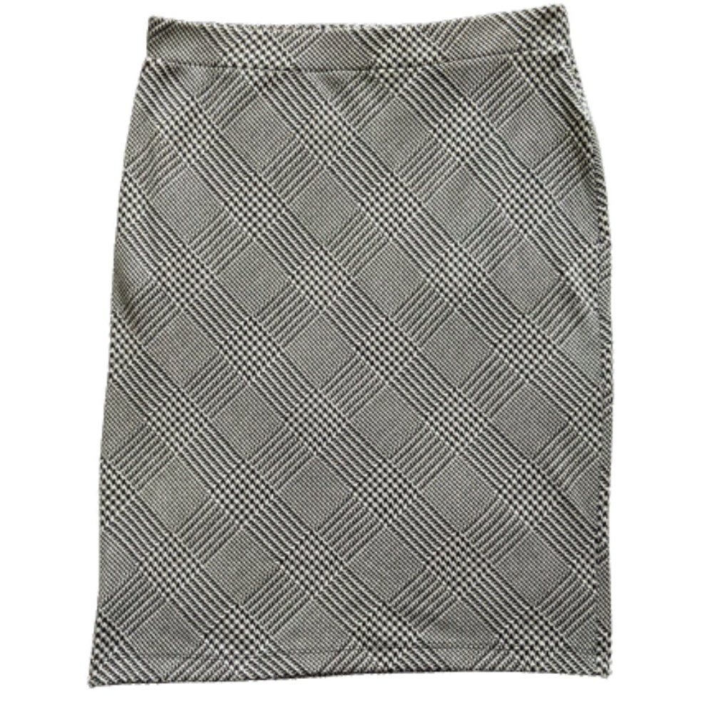 👗Liz Claiborne Black/White Checkered Straight Skirt (Size: L)